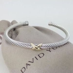 David Yurman 4mm Gold X Bracelet Size Small